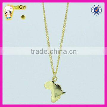 Wholesale silver jewelry Australian country shaped necklace fashion 14K gold map necklace