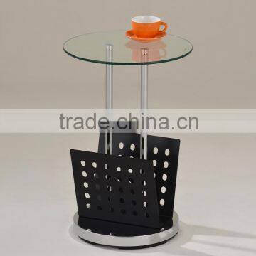 Glass Maganize side table snack table