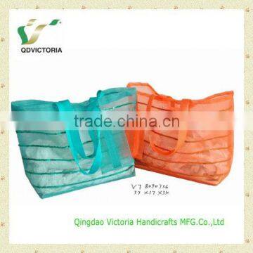 Nylon Mesh Fabric Straw Beach Bag