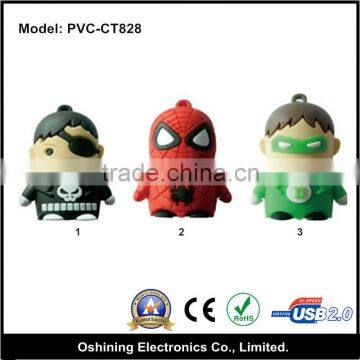 Rubber cartoon character oem logo cheap usb memory stick(PVC-CT828)