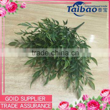 Artificial plastic green hydrophyte grass bush for outdoor and basket decoration