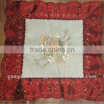 Floral Lace Print Linen Embroidery Rectangle Tablecloth photo-2