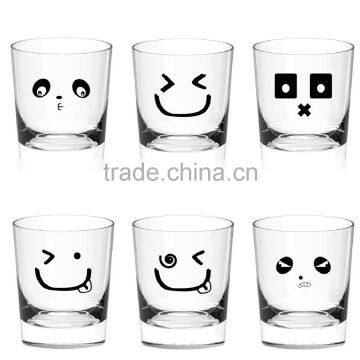 Smile Face Painting Glass Cup