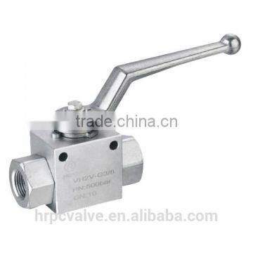 HRPC brand 2 way SAE 8 female port industrial ball valve with mounting holes