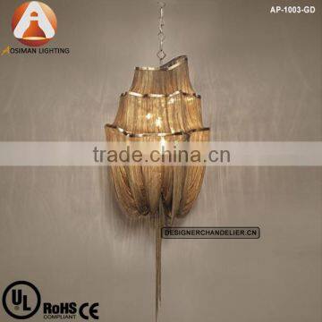 Atlantis Suspension Light/ Chain Chandelier Lighting In Gold Finish