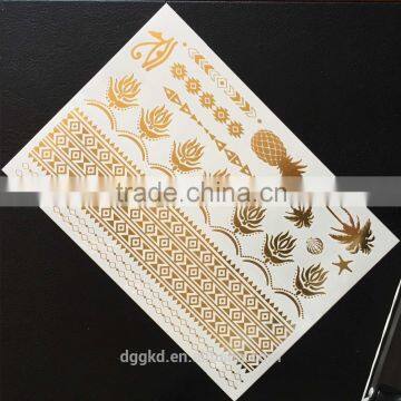 hot new magic metallic gold silver fashion flash arm band temporary tattoos /temporary tatoo sticker