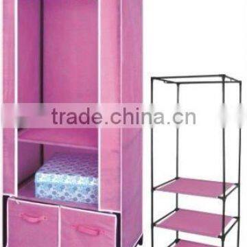 Portable fabric Wardrobe with non-woven cover