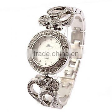 Women's Stainless Steel Band Analog Luury Quartz Wrist Watches Silver