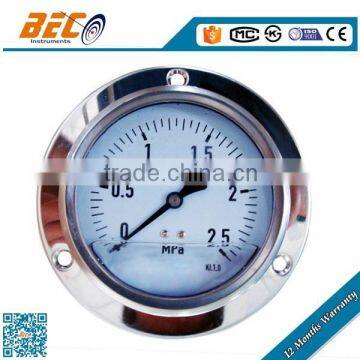 Front flange Stainless steel case pressure gauge range from 0 to 1000 Bar