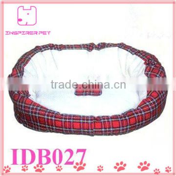 Pet Bed Dog Paw Print Bed Dog With Cotton Grid Fabric