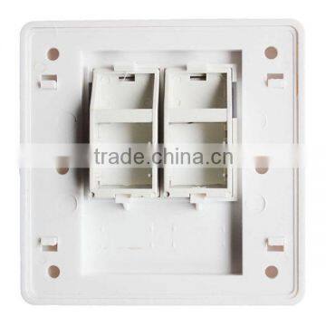Factory Price High Quality Network Dual Port RJ45 Faceplate 86 Type Wall Plate GL-1018 photo-2