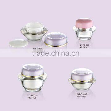 Plastic Cosmetic Container Acrylic Cosmetic Oil Bottle for Cosmetic Round Acryl 20g 30g 50g