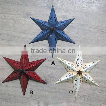 Antique Decorative Tri Wall Hanging Metal Five Pointed Star Christmas Party Decoration                        
                                                Quality Choice