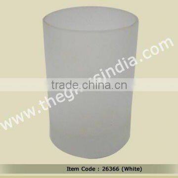 Glass Votive--Plain White Frosted Glass Votive