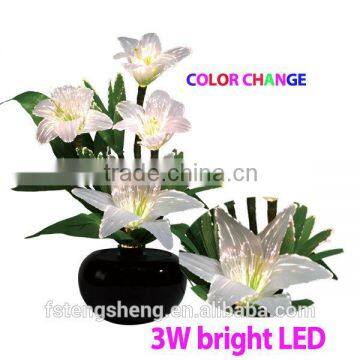 LED Fiber Optic Color Change Lily Flower Lamp photo-2