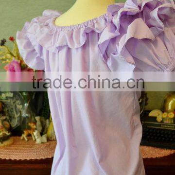 Lavender Purple Ruffled Puff Short Sleeve Malco Modes Square Dancing Blouse Shirt