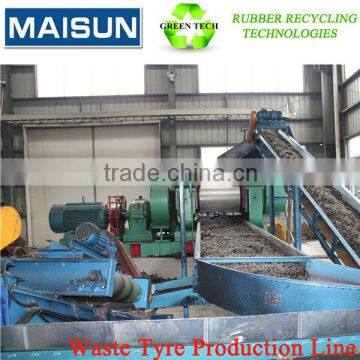 waste car tires recycling production line for rubber powder