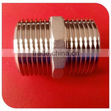 BS EN10241 stainless steel double thread pipe nipple 2"