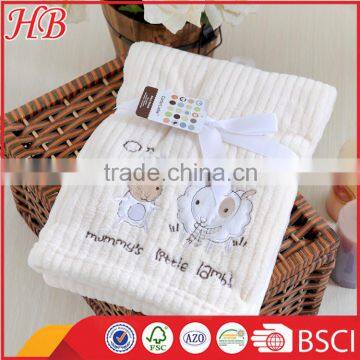 New Product Embroidered Coral Fleece Baby Blanket