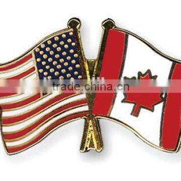 USA / Canada Country Custom Cross Flag Lapel Pin/ Flag Badge/ National Flag Pin Badge