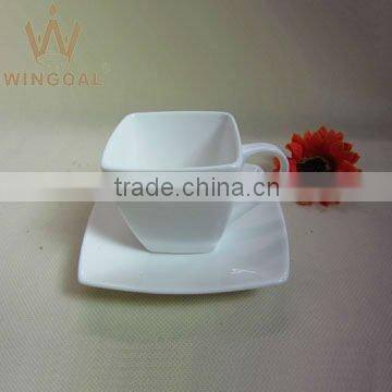 220ml square porcelain coffee cup and saucer