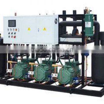 JZHLGS Screw Refrigeration Compressor Racks Water Cooled Condensing Unit for Fruits, Vegetable and Meat,Cold Room Storage
