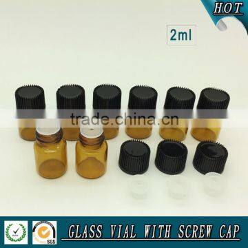 2ml (5/8 Dram) Amber Glass Essential Oil Bottle With Orifice Reducer and Black Cap Quality Choice photo-2