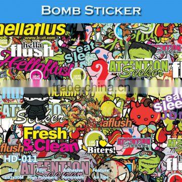 HD-011 CARLIKE Durable Bomb Stickers Decorative Vinyl Film