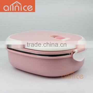 Allnice Multilayer Rectangle Design Candy Color Thermos pp Inner Stainless Steel Food Lunch Box/food Carrier for Students photo-5