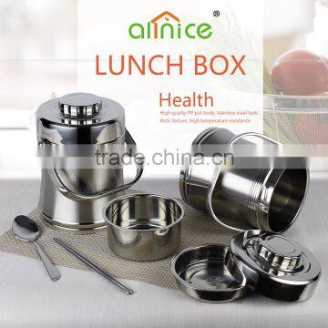 large capacity keep food warmer stainless steel bento tiffin box/lunch box with handle