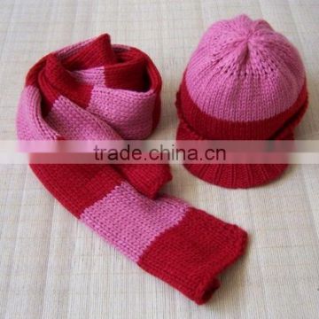 Women Knitted Scarf And Hat Set Wholesale