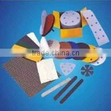 Various shape hook and loop sandpaper or abrasive paper disc