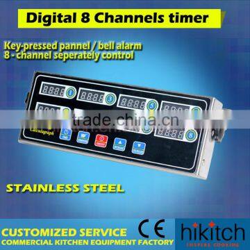 Stainless steel restaurant kitchen timers 8 channel button type digital timer