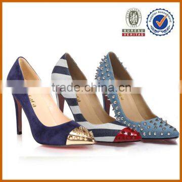 Large size with small MOQ! women leather fashion 2014 large size high heel shoes large size shoes