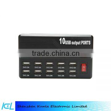 2016 Hot selling for cell phone Multi USB Charger 10 port 5v 12a charging station