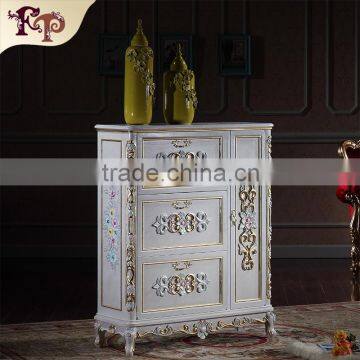 luxury furniture gold - antique hand carving leaf gilding shoe cabinet