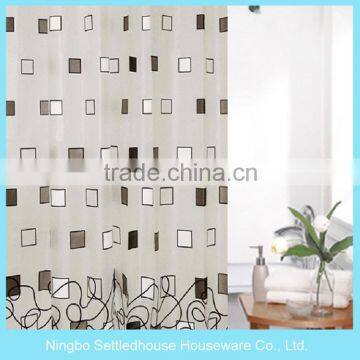 2016 Best Selling Stain Squares Design 3D PEVA Shower Curtain