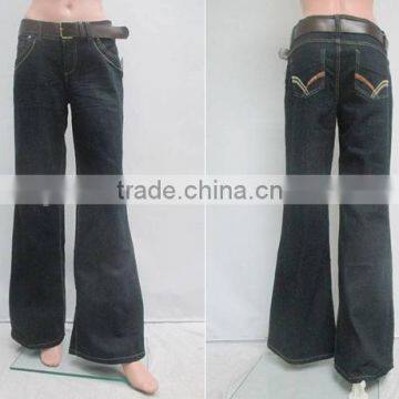 Lady's belted stretched jeans stocks