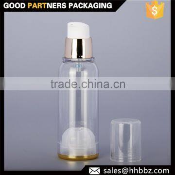 clear plastic 40ml vacuum pump airless bottle cosmetics use