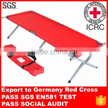 Beach sun bed, Camp cot bed, Folding camping bed with EN581 test report