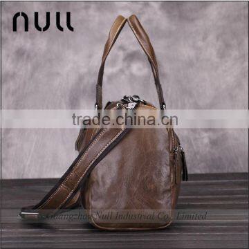 New Stylish Promotional Custom Waterproof Vintage Oil Genuine Leather Travel Duffle Bag for Men photo-5