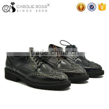 platform rubber sole custom lace up oxford shoes for woman