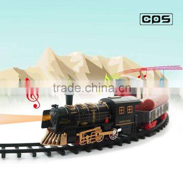 Train toy set railway car for kids with light and music