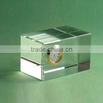 Wholesale 3D Laser Crystal desk Table Clock Awards/Office Souvenir