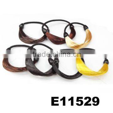 human hair elastic hair band wigs with hair band
