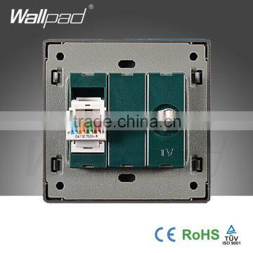 2015 China Hot Sale Wholesaler Wallpad Luxury Wall Light Switch Panel TV+COM Socket photo-4