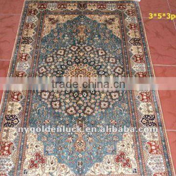 400L double knotted persian design 100%natural silk 3x5 hand made prayer rug