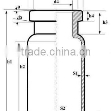 Tubular glass vial with open mouth