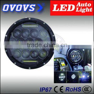 OVOVS Hot sales round car led driving work light 7inch 75w led headlight for cars