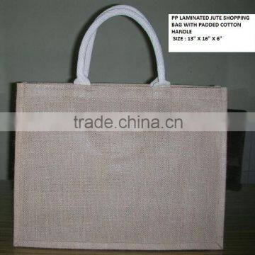 PP laminated jute shopping bag